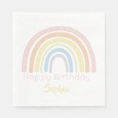 パステルボホーレインボーメッセージカード スタンダードランチョンナプキン (正面)