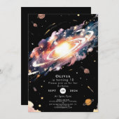 パステルボホ宇宙誕生日 招待状 (正面/裏面)