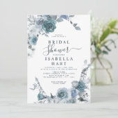パステルボホ石板ブルーダスティフローラブライダルシャワー 招待状 (スタンド正面)
