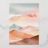 パステルボホ砂漠結婚ズ 箔招待状 (裏面)