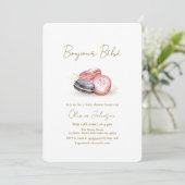 パステルボンジュールベベフランスのーマカロンベビーシャワー 招待状 (スタンド正面)