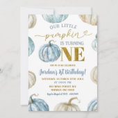 パステルボーイカボチャ1歳の誕生日を飾る 招待状 (正面)