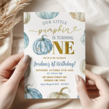 パステルボーイカボチャ1歳の誕生日を飾る