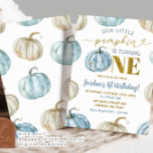 パステルボーイカボチャ1歳の誕生日を飾る 招待状