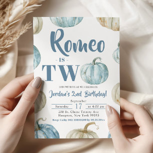 パステルボーイパンプキン2nd誕生日パーティー 招待状