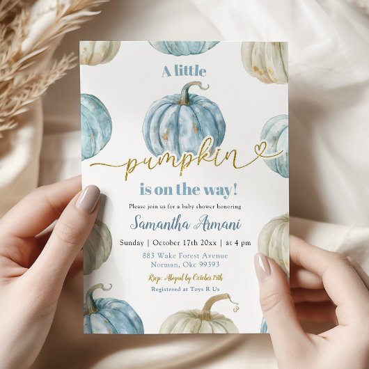 パステルボーカボチャはベビーシャワーの途中にある 招待状