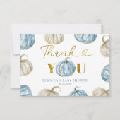 パステルボーカボンプキンベビーシャワーサンキュー サンキューカード (正面)