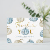 パステルボーカボンプキンベビーシャワーサンキュー サンキューカード (スタンド正面)