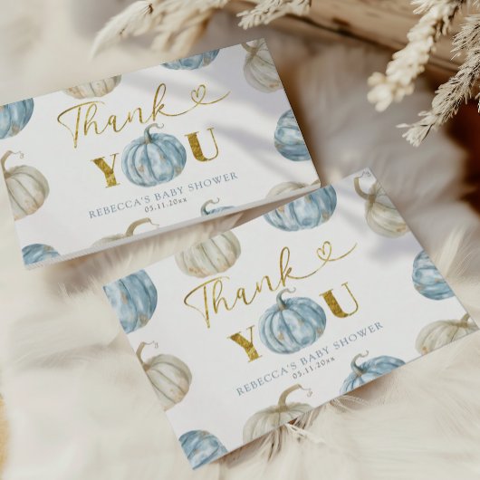 パステルボーカボンプキンベビーシャワーサンキュー サンキューカード