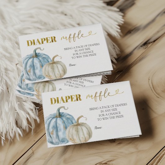 パステルボーカンプキンベビーシャワーおむつラッフル エンクロージャーカード