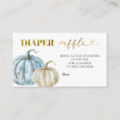 パステルボーカンプキンベビーシャワーおむつラッフル エンクロージャーカード (正面)