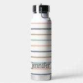 パステルボーストライプホ金ゴールドピンクブルー名の追加 ウォーターボトル (左面)