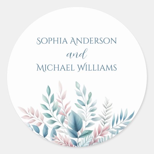 パステルボ結婚タニカル結婚式用シール ラウンドシール (正面)