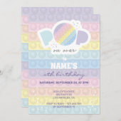 パステルポップ・アートのイット誕生日パーティーの招待 招待状 (正面/裏面)