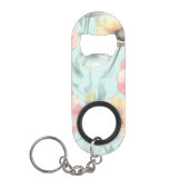 パステルポピーの花と自然屋内をもたらす キーホルダー栓抜き (正面)