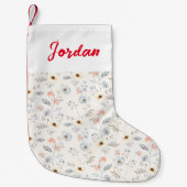 パステルポピーフローラガーデンパターン スモールクリスマスストッキング (正面)