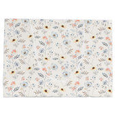 パステルポピーフローラガーデンパターン ラージペーパーバッグ (裏面)