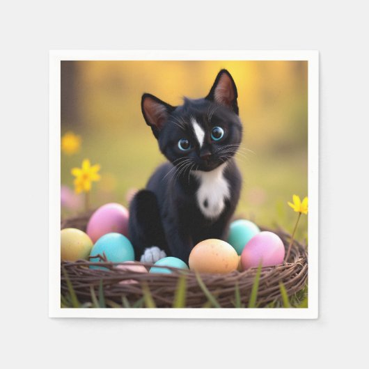 パステルポーズ&ウィスカー：フェリーニのイースターバスケット スタンダードカクテルナプキン (正面)