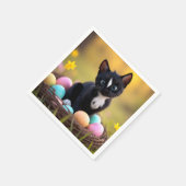 パステルポーズ&ウィスカー：フェリーニのイースターバスケット スタンダードカクテルナプキン (角)