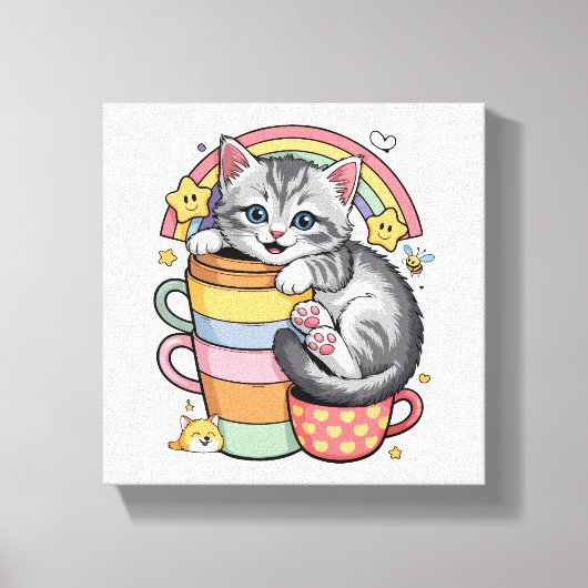 パステルポーズ&レインボーシップス キャンバスプリント (正面)