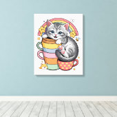 パステルポーズ&レインボーシップス キャンバスプリント (インサイチュ (ウッドフロア))