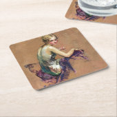 パステルポートレート スクエアペーパーコースター (アングル)