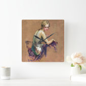 パステルポートレート スクエア壁時計 (ホーム)