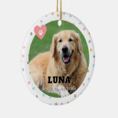パステルポープリントドッグフォトペットメモリアルオーナメント セラミックオーナメント (右)