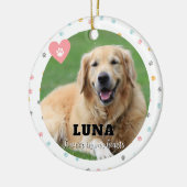 パステルポープリントドッグフォトペットメモリアルオーナメント セラミックオーナメント (左)