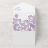 パステルマウブパープル赤面フローラ オールインワン招待状 (外側)