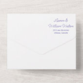 パステルマウブパープル赤面フローラ オールインワン招待状 (裏面)