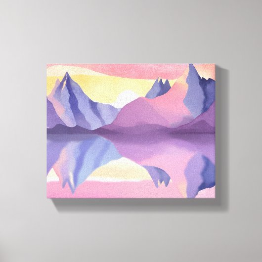 パステルマウンテンズ | 水彩空 キャンバスプリント (正面)