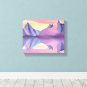 パステルマウンテンズ | 水彩空 キャンバスプリント (インサイチュ (ウッドフロア))