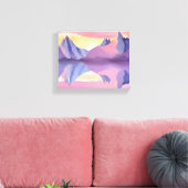 パステルマウンテンズ | 水彩空 キャンバスプリント (インサイチュ (リビング))