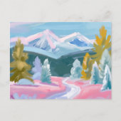 パステルマウンテンレンジウィンターシーン | ストロ絵を描ック シーズンポストカード (正面)