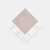 パステルマウヴェーヌフローラモチーフデザイン 縁ありカクテルナプキン (角)