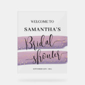 パステルマウヴシテラルブライダルシャワーウェルカム アクリルサイン (正面)
