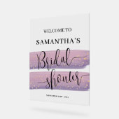 パステルマウヴシテラルブライダルシャワーウェルカム アクリルサイン (傾斜)