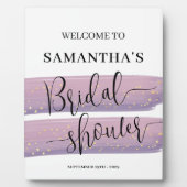 パステルマウヴシテラルブライダルシャワーウェルカム フォトプラーク (正面)