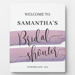 パステルマウヴシテラルブライダルシャワーウェルカム フォトプラーク