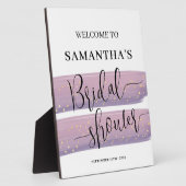 パステルマウヴシテラルブライダルシャワーウェルカム フォトプラーク (側面)