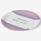 パステルマウヴシテラルブライダルシャワーウェルカム ペーパープレート (アングル)