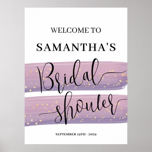 パステルマウヴシテラルブライダルシャワーウェルカム ポスター (正面)