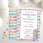 パステルマカロンをテーマにした誕生日パーティー 招待状