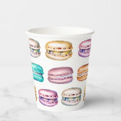 パステルマカロンクッキーをテーマにした誕生日パーティー 紙コップ (正面)