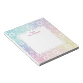 パステルマゲンスターオブデイヴィッドパーソナライズされた(ユダヤ教の)バル・ミツバー ノートパッド (アングル)