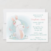 パステルマザーとベビーラビットベビーシャワー 招待状 (正面)