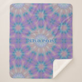 パステルマザーオブパールパターンネームモノグラム | シェルパブランケット (正面)