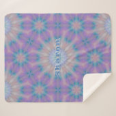 パステルマザーオブパールパターンネームモノグラム | シェルパブランケット (正面(横))