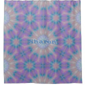 パステルマザーオブパールパターンネームモノグラム | シャワーカーテン (正面)